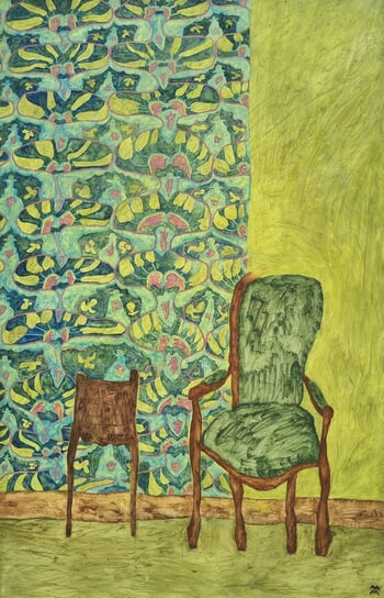 Intérieur avec un Fauteuil Vert par Maria Magenta