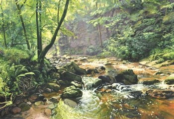 Morning light on the Sumène by Anne Baudequin