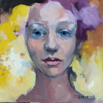 Portrait en jaune par Claudie Gimeno