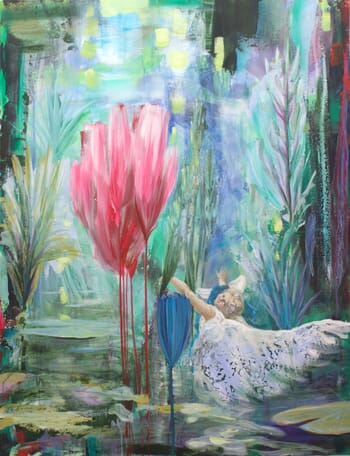 Au moment où tu déposas un baiser sur mon cou, je crus voir sur l'étang un instant un chérubin te souriant. von François Pagé