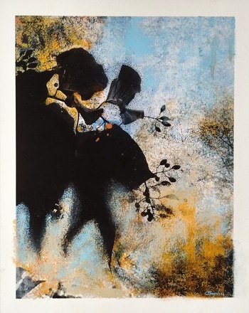 Malvia - Painting on Photography by Jérôme Pergolesi