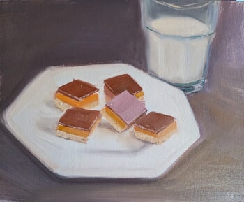 Shortbread and milk by Rosemary Burn