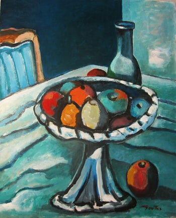 Coin de table au compotier. von Michel de Gouttes