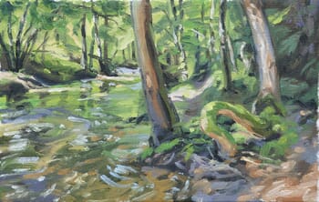 River in the heart of the forest von Anne Baudequin