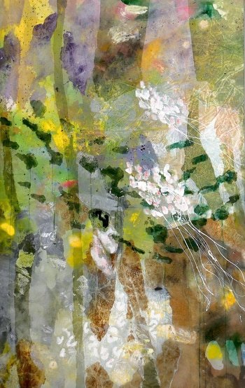 Silent Renewal- Landscape Abstraction  von Poovi Art