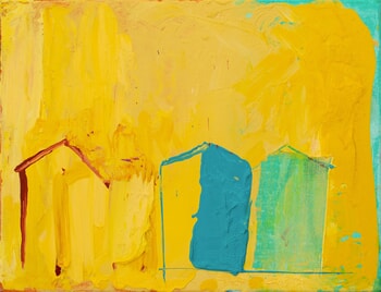 Beach Huts (Yellow) par Ashley Hanson