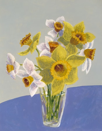 Daffodils in Glass Vase von Michael Pfleghaar