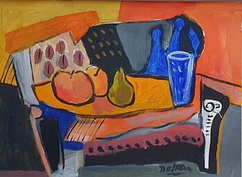 Nature morte au vase bleu par Pierre-Yves Beltran
