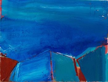 Beach Huts (Ultramarine) by Ashley Hanson