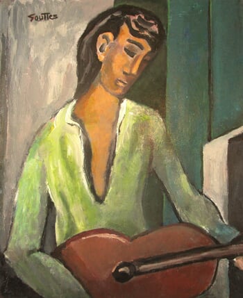 Chanteur à la guitare von Michel de Gouttes