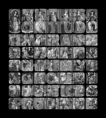 Cardinal Virtues - black & grey von Brad Faine