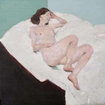 nude woman on green white and black by Olivier Payeur