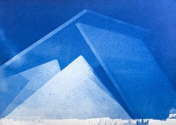 01 SACRED SHELTERS cyanotype blue reproduction by Bruno Houdayer