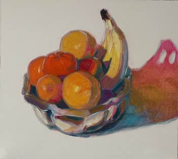 tangerines oranges and bananas in a plate by Olivier Payeur