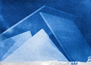 01 SACRED SHELTERS cyanotype blue reproduction von Bruno Houdayer