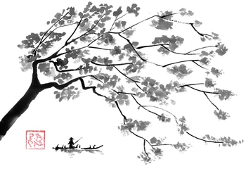 boat under tree by Péchane