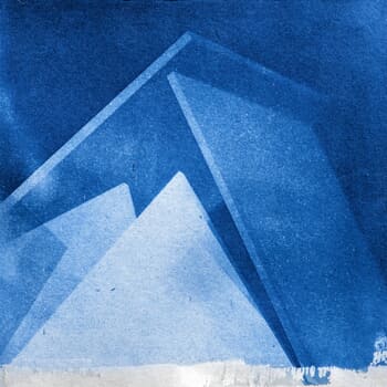 01 square SACRED SHELTERS cyanotype blue reproduction von Bruno Houdayer
