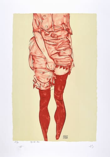 La fille en rouge, 1913 / The girl in red, 1913 par Egon Schiele