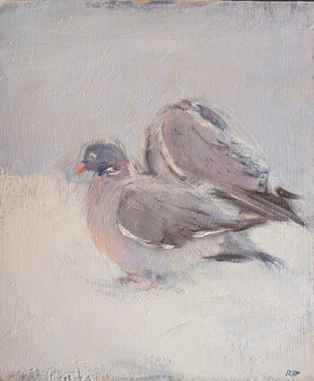 Two pigeons von Rosemary Burn