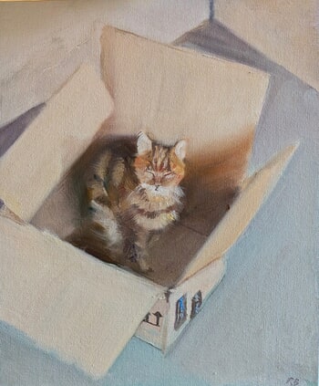 Cat in a box par Rosemary Burn
