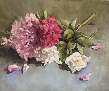pivoines roses et blanches by Géraldine Morales