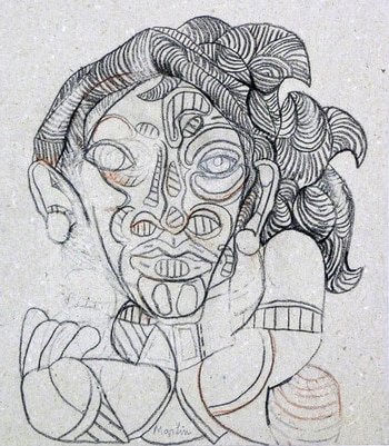 small portrait in grey # 3 von Pascal Marlin