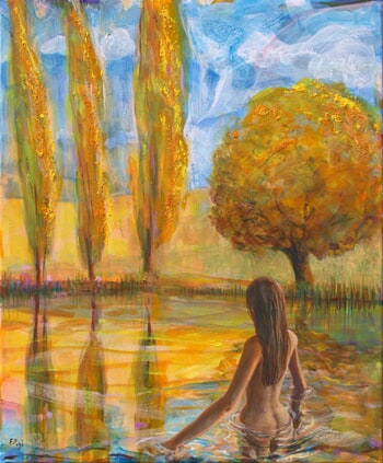 Sous la douceur du ciel, tu te baignes en automne. Ton corps est couleur de miel, c'est l'été qui résonne. par François Pagé