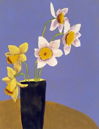 Daffodils on Violet von Michael Pfleghaar