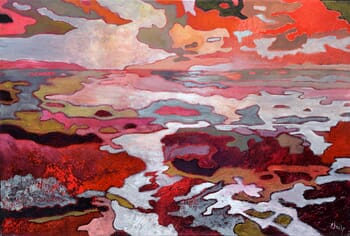 Rochers rouges au couché du soleil von Claire Biette