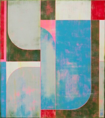 The Maze blue and pink von Ronald Hunter
