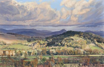 Autumn Sky over the Velay Mountains by Anne Baudequin