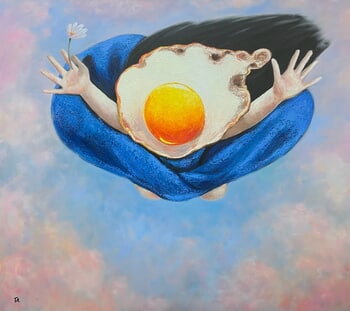 Egg girl flying by Ta Byrne
