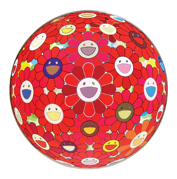 Red Cliff Flower Ball by Takashi Murakami