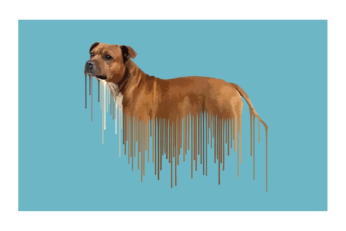 Staffie - Teal Blue von Carl Moore