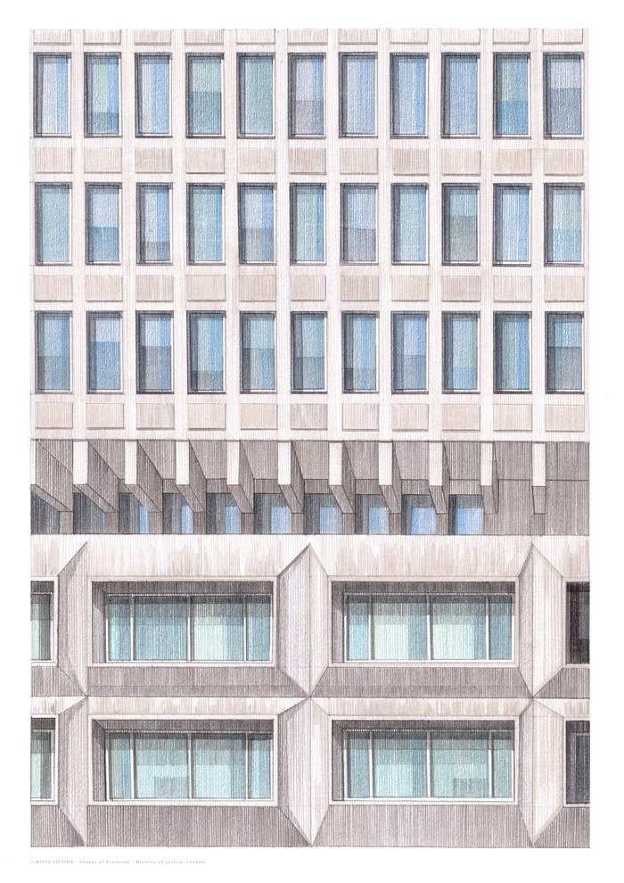 Shapes of Brutalism_Ministry of Justice, London by Sarah Evans