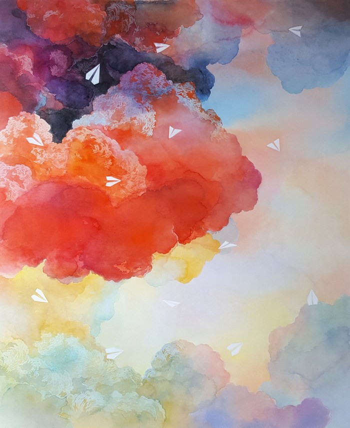 Migration | Vermilion Sky II by Yuliya Martynova