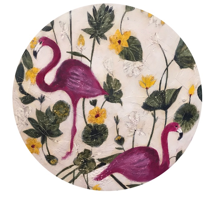 Pink flamingos II by Karenina Fabrizzi