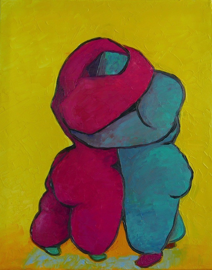 Lovers embracing by Ta Byrne