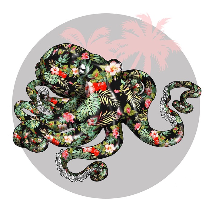 Hawaiian Octopus - Black by Rosco Brittin