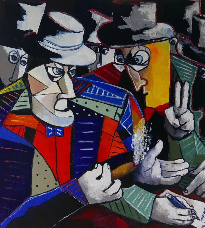 Conspirators plotting by Ta Byrne