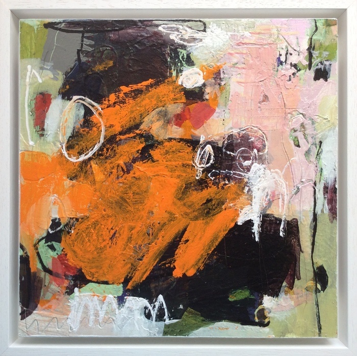 Orange-black abstract par Linda Coppens