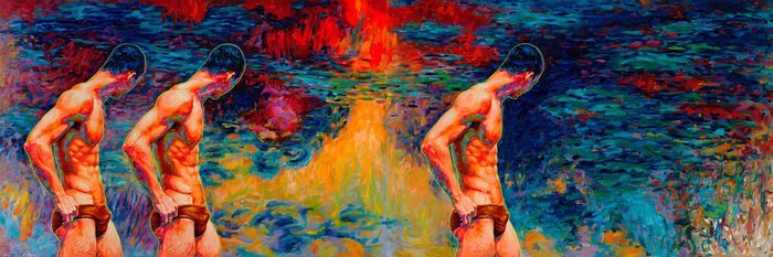 Mysterious Vision at the Evening Pond  par Oleksandr Balbyshev