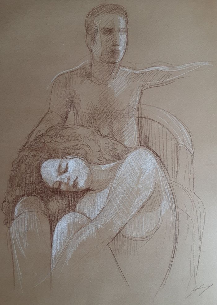 Dessin nu sanguine (6) par Harry Boudchicha