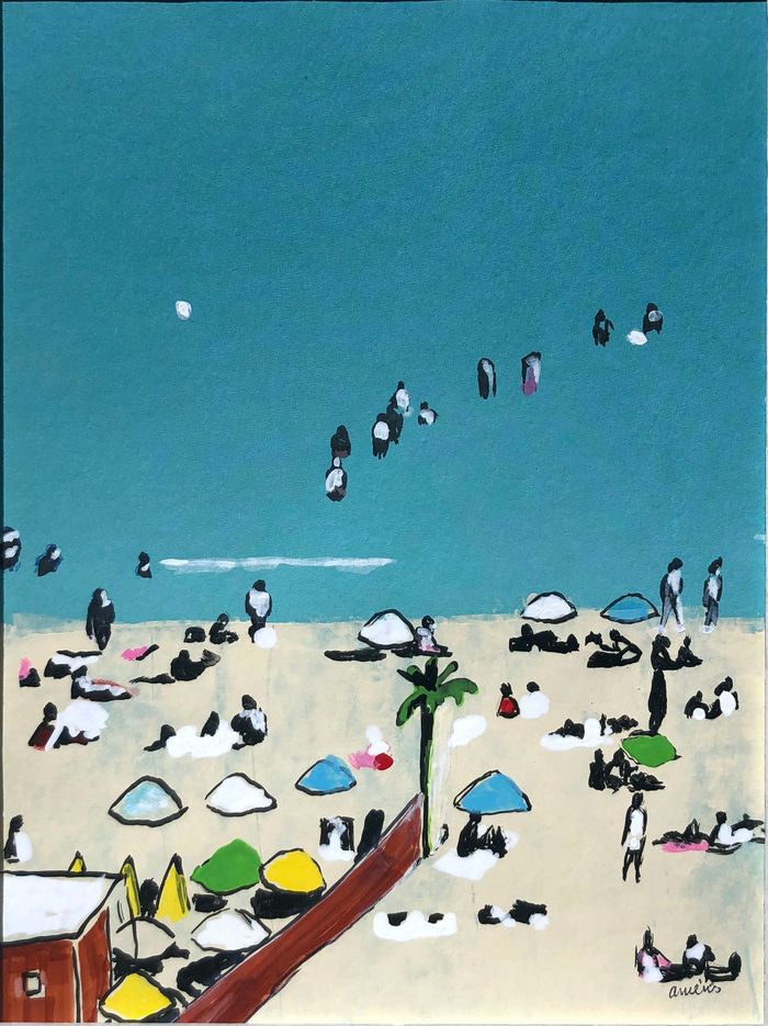 Petit envol de baigneurs by Anne Iris