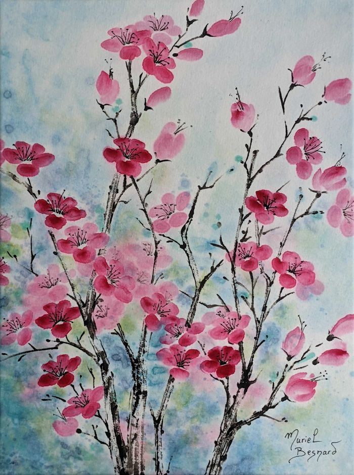 Sakura II- Cerisier en fleurs by Muriel BESNARD