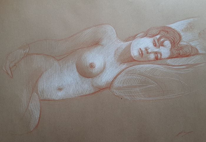 Sanguine dessin nu féminin 16 (1) by Harry Boudchicha