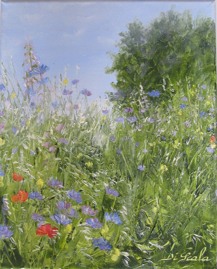 dans l'herbe de fleurs von Brigitte Di Scala