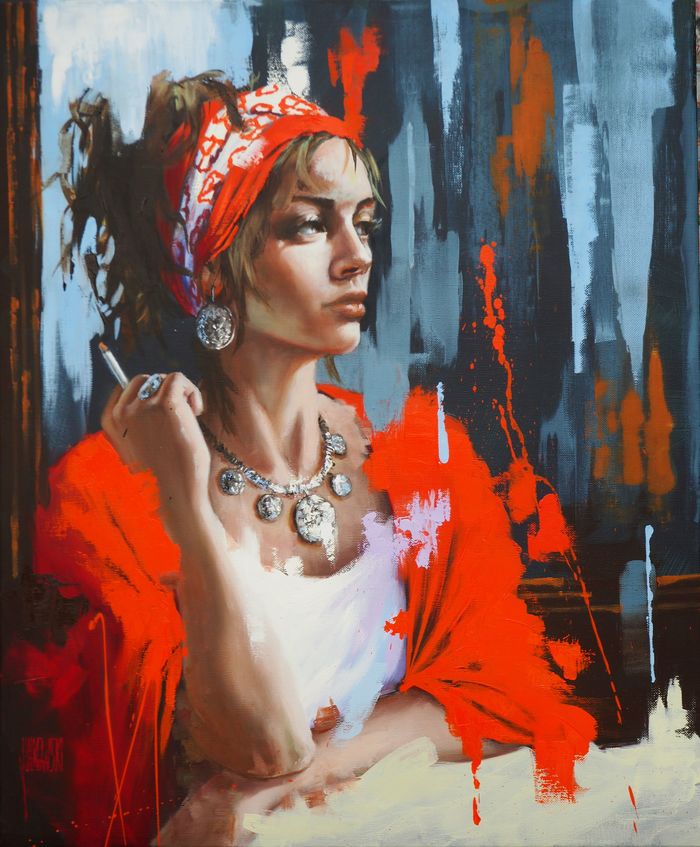 Femme à la cigarette par Sylvie Julkowski-Egard