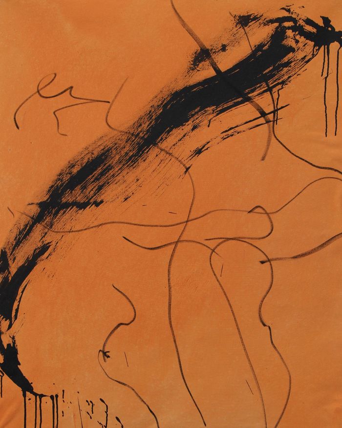 A l'ombre du danseur - orange by Frédérique Bodinier