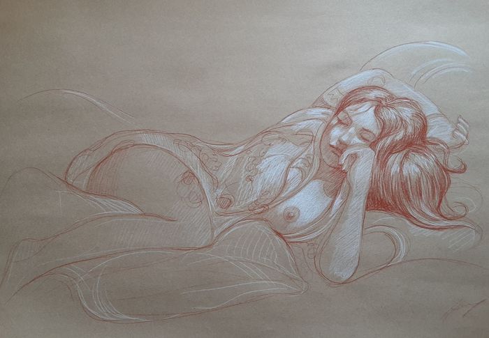 Sanguine dessin nu féminin 16 (1) (1) par Harry Boudchicha